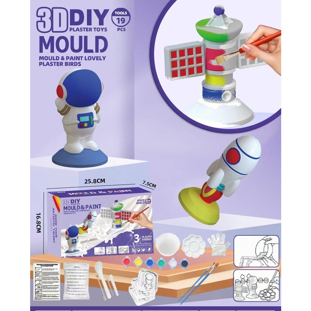 Actual 3D Mould - Kids Coloring DIY - Gypsum 3D Mould & Painting - Kids Educational Toys Children day