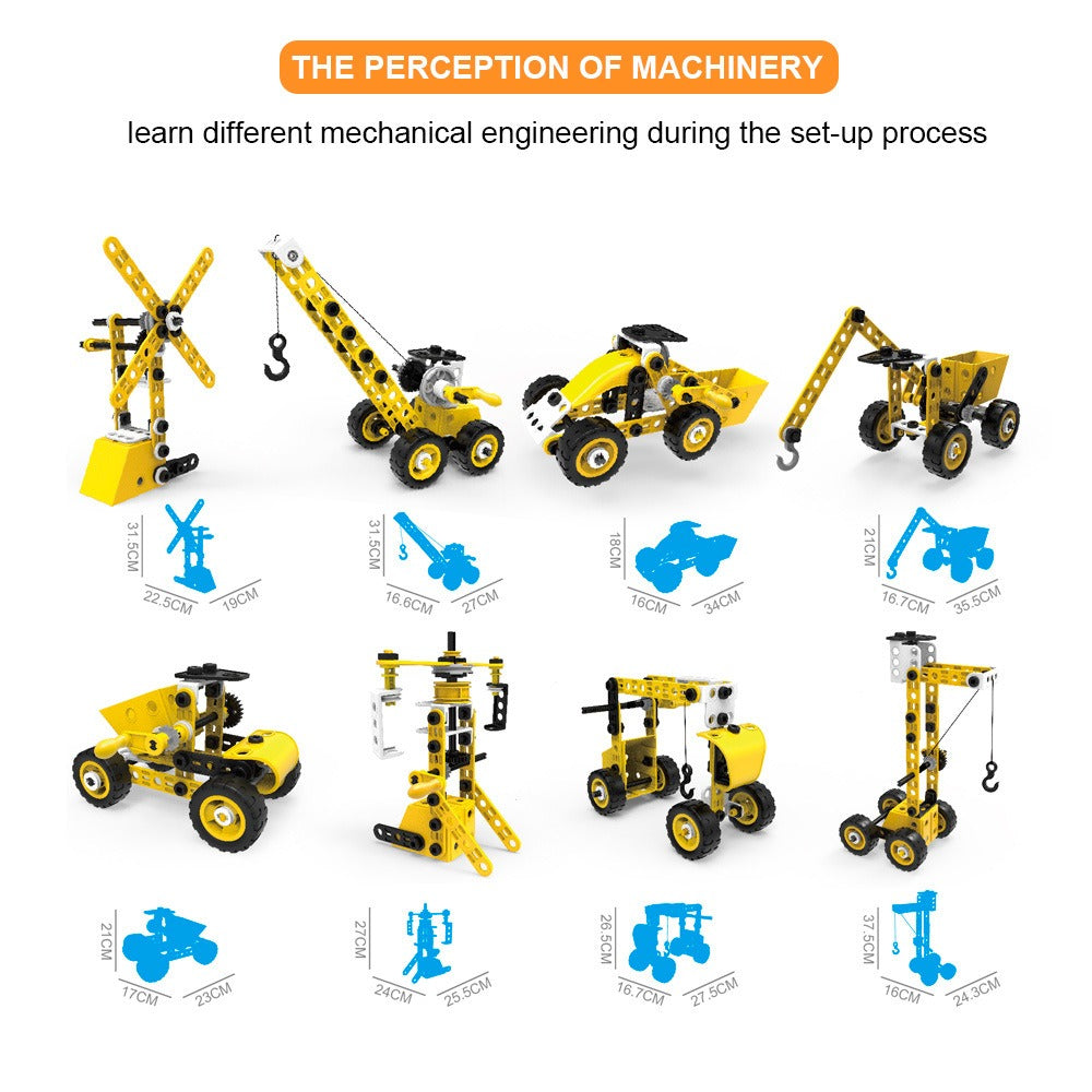 Assembly Blocks STEM Toys for Kids Developing (8 in 1) - DIY Screw Model Building Blocks 152pcs