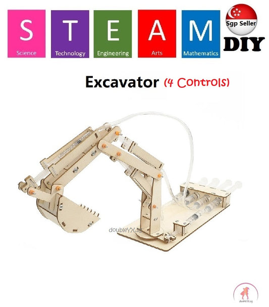 Excavator with 4 Controls  DIY STEM Toys - Kids Educational Science Toy