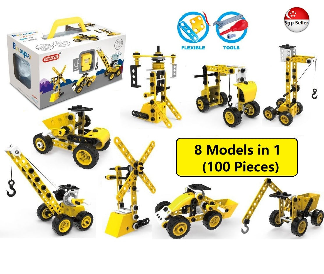 Assembly Blocks STEM Toys for Kids Developing (8 in 1) - DIY Screw Model Building Blocks 152pcs