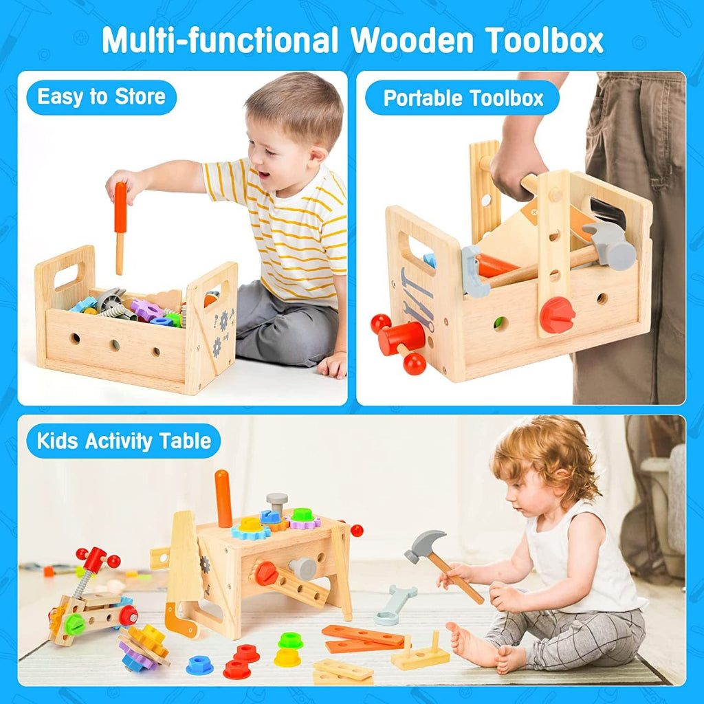 29 Pcs Wooden Tool Kit for Kids - Tool Set Educational STEM Toys Construction - Kids Toys