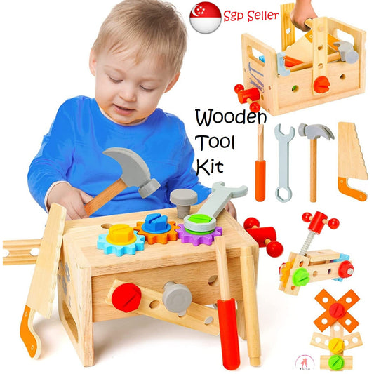 29 Pcs Wooden Tool Kit for Kids - Tool Set Educational STEM Toys Construction - Kids Toys